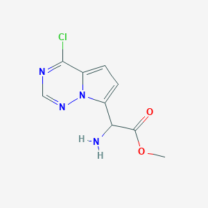 molecular formula C9H9ClN4O2 B13017221 methyl 2-amino-2-(4-chloropyrrolo[2,1-f][1,2,4]triazin-7-yl)acetate 