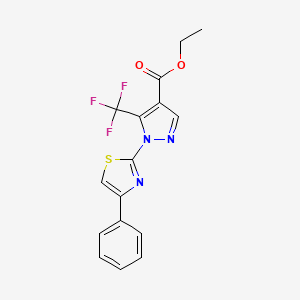 molecular formula C16H12F3N3O2S B1301739 1-(4-苯基-1,3-噻唑-2-基)-5-(三氟甲基)-1H-吡唑-4-羧酸乙酯 CAS No. 159885-61-7