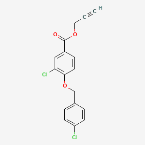 molecular formula C17H12Cl2O3 B13017539 Prop-2-yn-1-yl 3-chloro-4-((4-chlorobenzyl)oxy)benzoate 