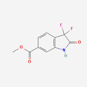 molecular formula C10H7F2NO3 B13017574 Methyl 3,3-difluoro-2-oxoindoline-6-carboxylate CAS No. 1393540-51-6