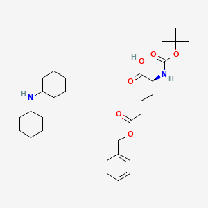 molecular formula C30H48N2O6 B13017625 dicyclohexylamine (S)-6-(benzyloxy)-2-((tert-butoxycarbonyl)amino)-6-oxohexanoate CAS No. 110544-98-4