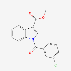 molecular formula C17H12ClNO3 B13017751 Methyl 1-(3-chlorobenzoyl)-1H-indole-3-carboxylate 