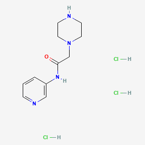 molecular formula C11H19Cl3N4O B1301786 2-(哌嗪-1-基)-N-(吡啶-3-基)乙酰胺三盐酸盐 CAS No. 808764-17-2