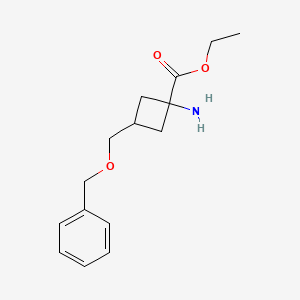 molecular formula C15H21NO3 B13017976 Ethyl 1-amino-3-[(benzyloxy)methyl]cyclobutane-1-carboxylate 