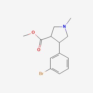 molecular formula C13H16BrNO2 B13017983 Methyl 4-(3-bromophenyl)-1-methylpyrrolidine-3-carboxylate 