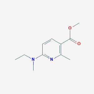 molecular formula C11H16N2O2 B13018040 Methyl 6-(ethyl(methyl)amino)-2-methylnicotinate 