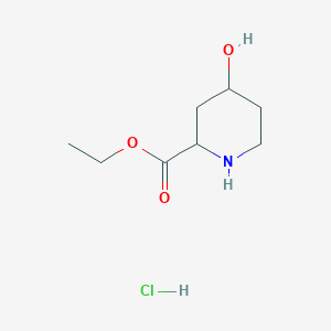 molecular formula C8H16ClNO3 B13018089 Ethyl 4-hydroxypiperidine-2-carboxylate hydrochloride 