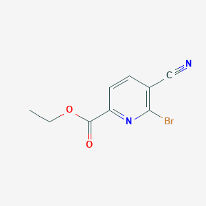 molecular formula C9H7BrN2O2 B13018140 Ethyl 6-bromo-5-cyanopicolinate 