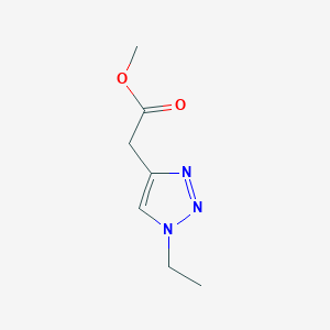 molecular formula C7H11N3O2 B13018237 Methyl 2-(1-ethyl-1H-1,2,3-triazol-4-yl)acetate 