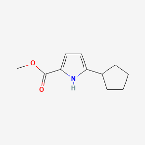 molecular formula C11H15NO2 B13018502 Methyl 5-cyclopentyl-1H-pyrrole-2-carboxylate 