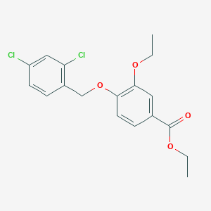 molecular formula C18H18Cl2O4 B13018619 Ethyl 4-((2,4-dichlorobenzyl)oxy)-3-ethoxybenzoate 