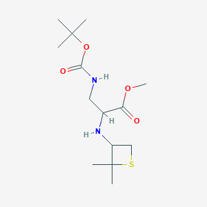 Methyl 3-((tert-butoxycarbonyl)amino)-2-((2,2-dimethylthietan-3-yl)amino)propanoate