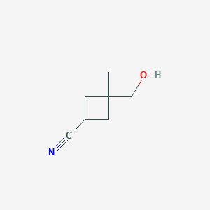 3-(Hydroxymethyl)-3-methylcyclobutane-1-carbonitrile