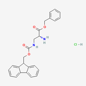 molecular formula C25H25ClN2O4 B13019159 H-D-Dap(Fmoc)-OBzl.HCl 