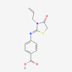 molecular formula C13H12N2O3S B1301917 4-(3-烯丙基-4-氧代-噻唑烷-2-亚氨基)-苯甲酸 CAS No. 303093-13-2