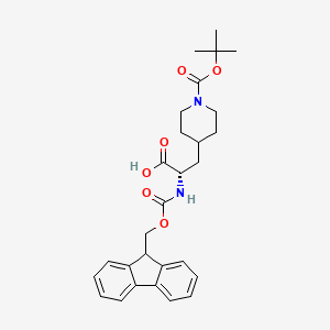 molecular formula C28H34N2O6 B1301968 (S)-2-((((9H-芴-9-基)甲氧羰基)氨基)-3-(1-(叔丁氧羰基)哌啶-4-基)丙酸 CAS No. 204058-25-3