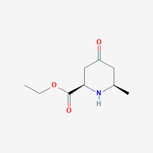 molecular formula C9H15NO3 B13019749 rel-(2R,6R)-Ethyl 6-methyl-4-oxopiperidine-2-carboxylate 