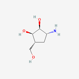 molecular formula C6H13NO3 B1301978 (1R,2S,3R,5R)-3-amino-5-(hydroxymethyl)cyclopentane-1,2-diol CAS No. 85026-59-1