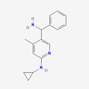 5-(Amino(phenyl)methyl)-N-cyclopropyl-4-methylpyridin-2-amine