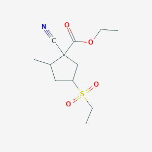 Ethyl 1-cyano-4-(ethylsulfonyl)-2-methylcyclopentanecarboxylate