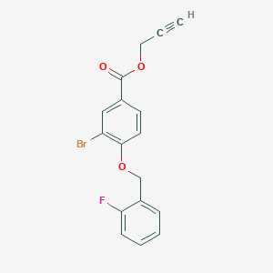 Prop-2-yn-1-yl 3-bromo-4-((2-fluorobenzyl)oxy)benzoate