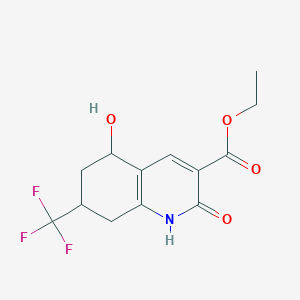 Ethyl 5-hydroxy-2-oxo-7-(trifluoromethyl)-1,2,5,6,7,8-hexahydroquinoline-3-carboxylate