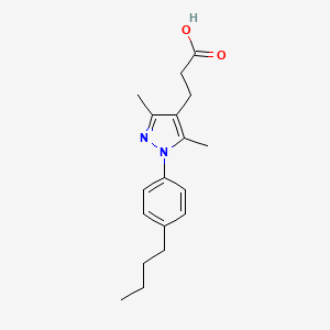 3-(1-(4-Butylphenyl)-3,5-dimethyl-1H-pyrazol-4-yl)propanoic acid