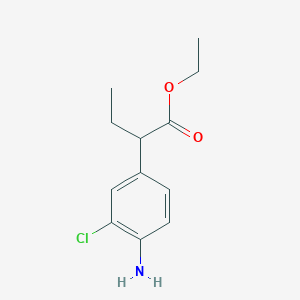 molecular formula C12H16ClNO2 B13020767 Ethyl 2-(4-amino-3-chlorophenyl)butanoate 