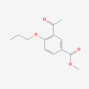 molecular formula C13H16O4 B13020906 Methyl 3-acetyl-4-propoxybenzoate CAS No. 135901-82-5