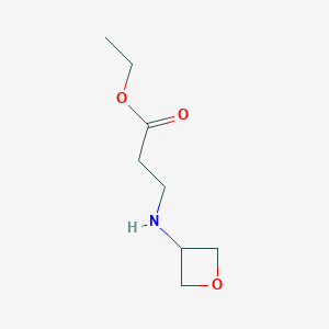 molecular formula C8H15NO3 B13021112 Ethyl3-[(oxetan-3-yl)amino]propanoate 