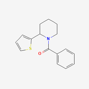 molecular formula C16H17NOS B13021150 Phenyl(2-(thiophen-2-yl)piperidin-1-yl)methanone 