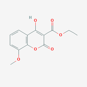 molecular formula C13H12O6 B13021191 Ethyl 4-hydroxy-8-methoxy-2-oxo-2H-chromene-3-carboxylate 