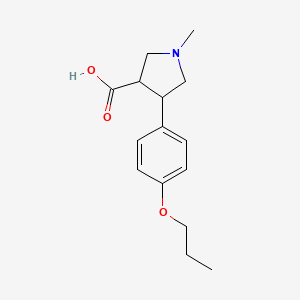 1-Methyl-4-(4-propoxyphenyl)pyrrolidine-3-carboxylic acid