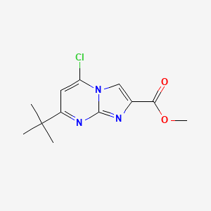 molecular formula C12H14ClN3O2 B13021625 Methyl 7-tert-butyl-5-chloroimidazo[1,2-a]pyrimidine-2-carboxylate 