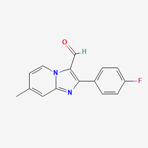 molecular formula C15H11FN2O B1302164 2-(4-Fluorophenyl)-7-methylimidazo[1,2-a]pyridine-3-carbaldehyde CAS No. 727652-06-4
