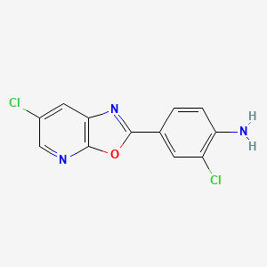 2-Chloro-4-(6-chlorooxazolo[5,4-b]pyridin-2-yl)aniline