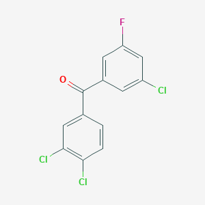 molecular formula C13H6Cl3FO B1302175 5-Fluoro-3,3',4'-trichlorobenzophenone CAS No. 844885-33-2