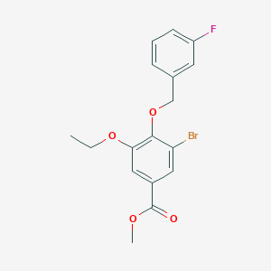 Methyl 3-bromo-5-ethoxy-4-((3-fluorobenzyl)oxy)benzoate