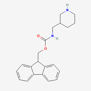 molecular formula C21H24N2O2 B1302178 (9H-Fluoren-9-yl)methyl (piperidin-3-ylmethyl)carbamate CAS No. 672310-14-4