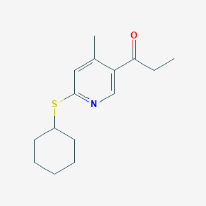 1-(6-(Cyclohexylthio)-4-methylpyridin-3-yl)propan-1-one