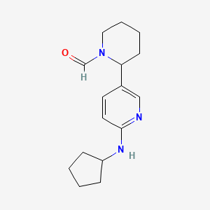 2-(6-(Cyclopentylamino)pyridin-3-yl)piperidine-1-carbaldehyde