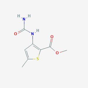 molecular formula C8H10N2O3S B13022158 Methyl 5-methyl-3-ureidothiophene-2-carboxylate 