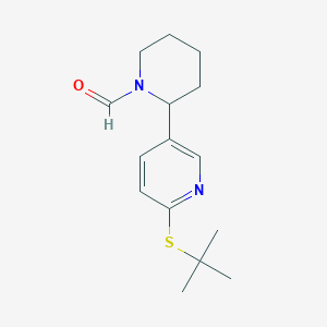 2-(6-(tert-Butylthio)pyridin-3-yl)piperidine-1-carbaldehyde