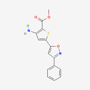 molecular formula C15H12N2O3S B1302232 Methyl 3-amino-5-(3-phenylisoxazol-5-yl)thiophene-2-carboxylate CAS No. 681260-55-9
