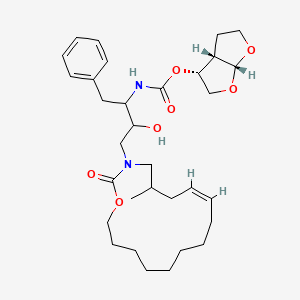 [(3aS,4R,6aR)-2,3,3a,4,5,6a-hexahydrofuro[2,3-b]furan-4-yl] N-[3-hydroxy-4-[(7Z)-5-methyl-2-oxo-1-oxa-3-azacyclohexadec-7-en-3-yl]-1-phenylbutan-2-yl]carbamate