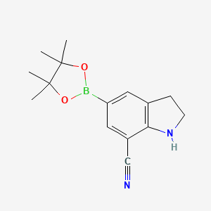 5-(4,4,5,5-Tetramethyl-1,3,2-dioxaborolan-2-yl)indoline-7-carbonitrile