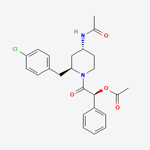 (S)-2-((2S,4R)-4-acetamido-2-(4-chlorobenzyl)piperidin-1-yl)-2-oxo-1-phenylethyl acetate