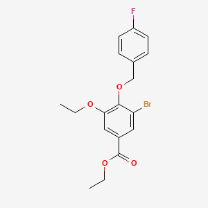 Ethyl 3-bromo-5-ethoxy-4-((4-fluorobenzyl)oxy)benzoate