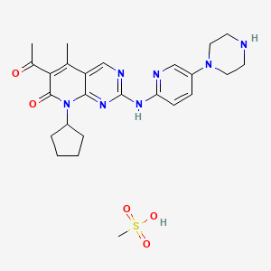 6-Acetyl-8-cyclopentyl-5-methyl-2-[(5-piperazin-1-ylpyridin-2-yl)amino]pyrido[2,3-d]pyrimidin-7-one;methanesulfonic acid