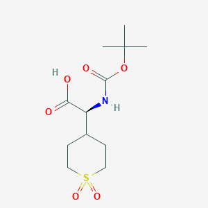 2h-Thiopyran-4-aceticacid,alpha-[[(1,1-dimethylethoxy)carbonyl]amino]tetrahydro-,1,1-dioxide,(s)